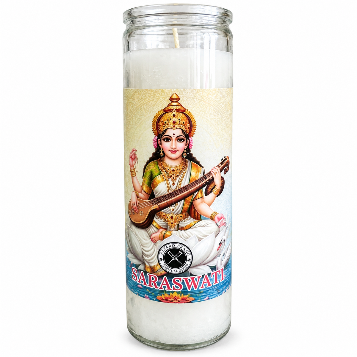 Saraswati devotional candle
