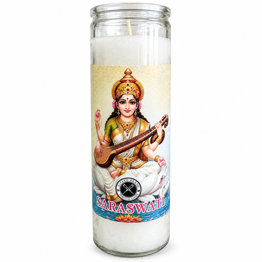 Saraswati devotional candle