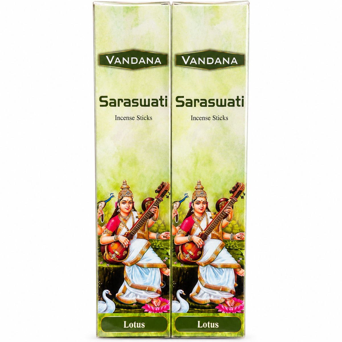 Vandana Saraswati Lotus incense edited packaging