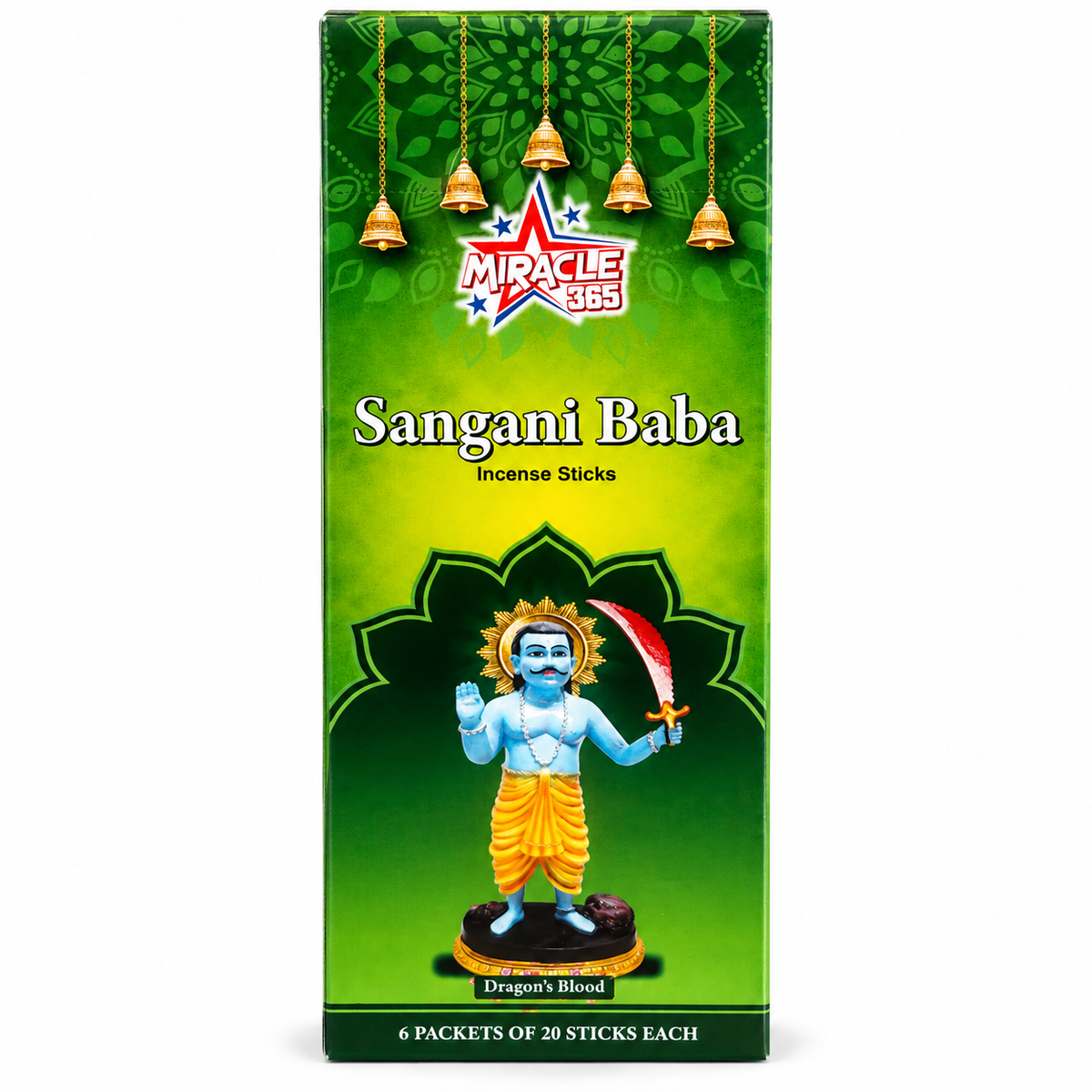 Miracle 365 Sangani Baba Dragon's Blood incense edited packaging